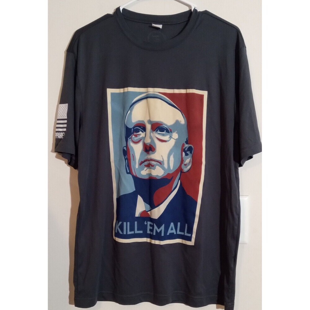 Nine Line Graphic T-Shirt Men's Large Gen Mattis Mad Dog Military Army Dad Vet